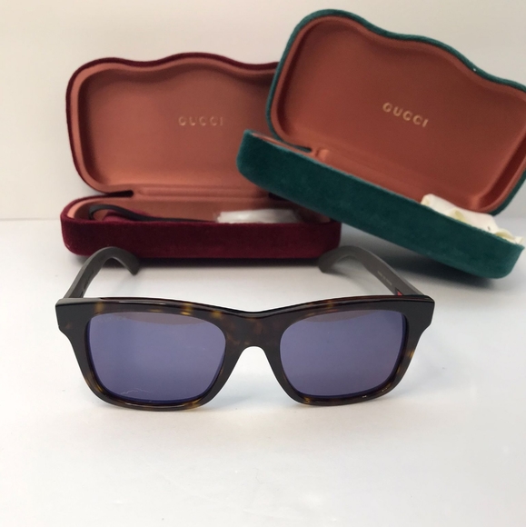- New- 💯 original  Gucci Grey/Brown Havana GG0008S Square Sunglasses - Picture 4 of 12